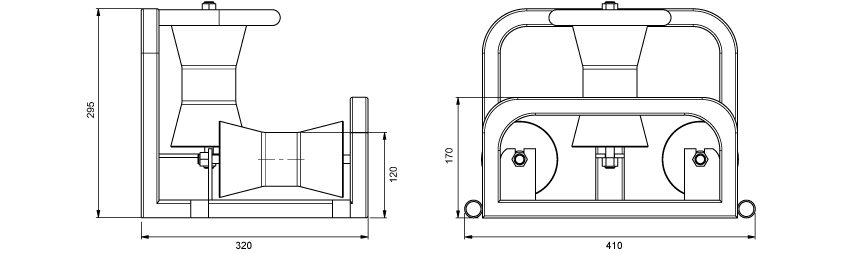 Heavy Duty Triple Corner Cable Roller